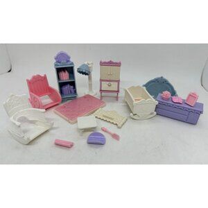 Fisher Price Precious Places Dollhouse Nursery Furniture Set Miniature Rocking C